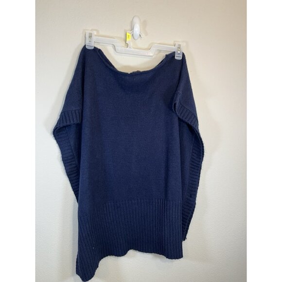 Loft Womens Sweater The Modern Poncho Blue Gold Buttons Size XS S - Picture 4 of 13